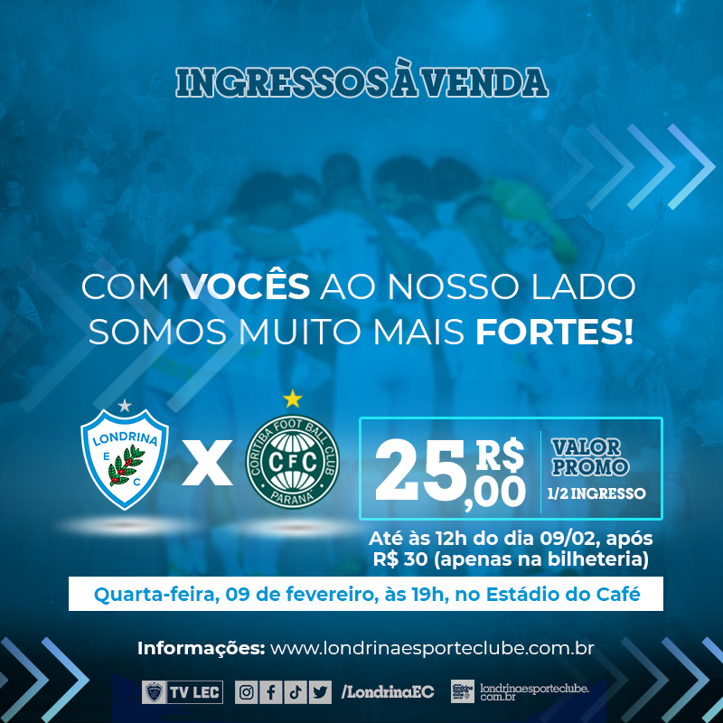 Ingressos à Venda Para Londrina Esporte Clube X Coritiba